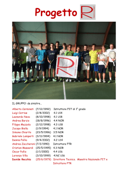 Progetto - Tennis Bellusco 2012