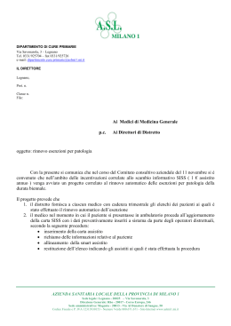 Accordo ASL Provincia di Milano 1 Medici di Medicina Generale