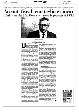Acconti fiscali con taglio e rinvio