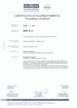 Certificato di Accreditamento di QSC