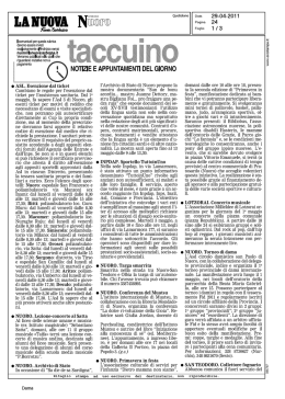 La Nuova Sardegna del 29.4.2011