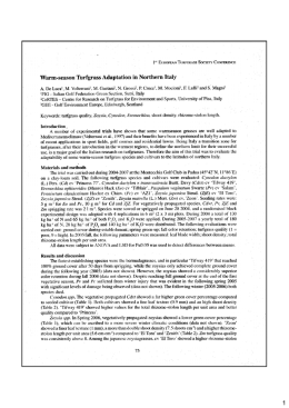 Warm-season Turfgrass Adaptation in Northern Italy