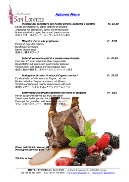 Autumn Menu - Hotel Federale