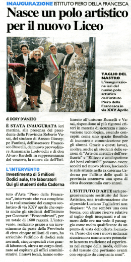 Nasce un polo artistico per il nuovo Liceo