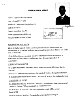 Curriculum Trettene - Comune di Castellamonte
