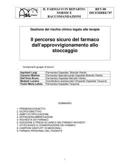 Il percorso sicuro del farmaco dall