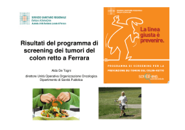 Risultati del programma di screening dei tumori del
