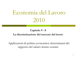 Economia del Lavoro a.a. 2009