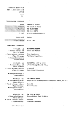 Curriculum Vitae - Azienda Ospedaliera San Paolo