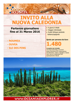 INVITO ALLA NUOVA CALEDONIA