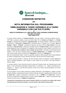 obbligazioni a tasso variabile (oa tasso variabile con cap e/o floor)
