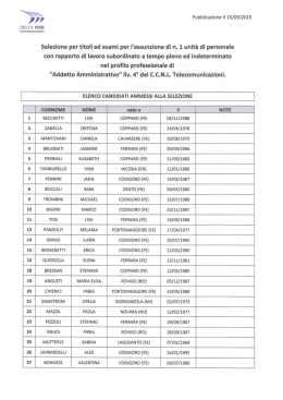 elenco ammessi prova preselettiva