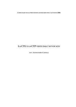 la ctu e la ctp viste dall`avvocato