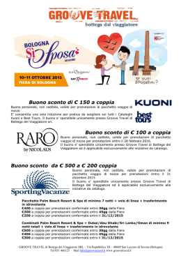 BUONI SCONTO consulta dettagli e regolamento