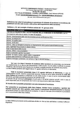 Criteri di priorit&agrave; di accettazione delle domande