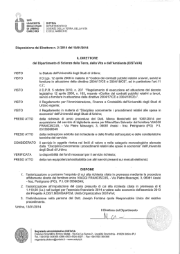 Disposizione del Direttore n. 2/2014 del10/01/2014 IL DIRETTORE