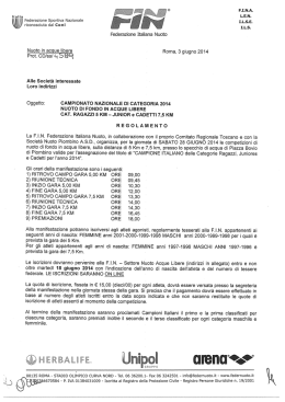 Regolamento Campionati Italiani di Categoria