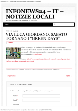 Via Luca Giordano, sabato tornano i “Green Days”