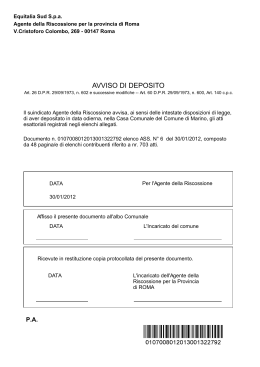 AVVISO DI DEPOSITO