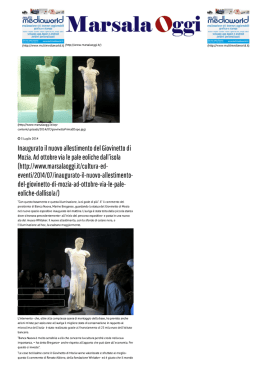 Inaugurato nuovo allestimento Mozia