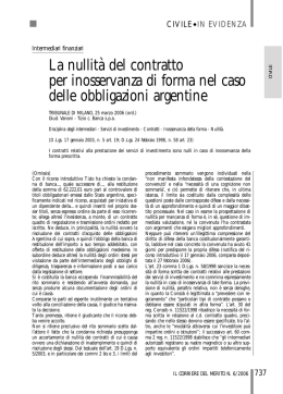 La nullita` del contratto per inosservanza di forma