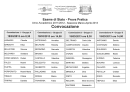 Convocazione Laureandi - Corso di laurea in Infermieristica