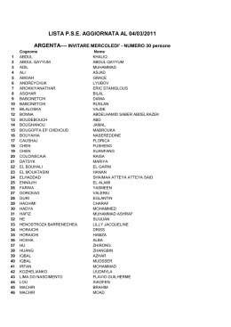 LISTA P.S.E. AGGIORNATA AL 04/03/2011