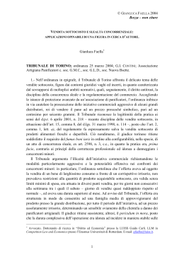 (2004) Gianluca Faella – Vendita Sottocosto e Slealtà Concorrenziale