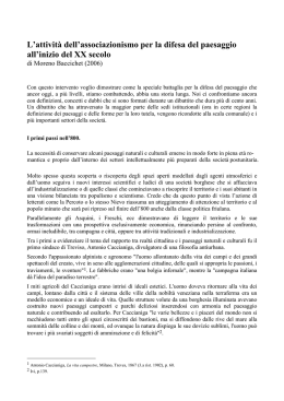 L`attivit&agrave; dell`associazionismo per la difesa del paesaggio all`inizio