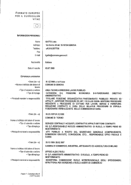 formato europeo per il curriculum vitae informazioni personali