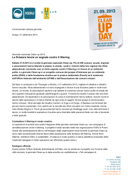 Clean-Up-Day: Communicato stampa giornata