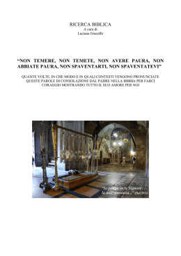 RICERCA BIBLICA NON TEMERE