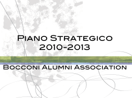 Piano Strategico 2010-2013 - Bocconi Alumni Association