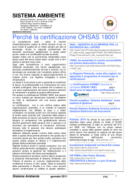 Perché la certificazione OHSAS 18001