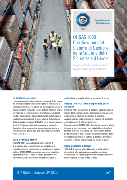 OHSAS 18001 Certificazione del Sistema di Gestione