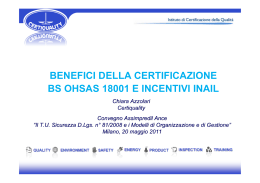 benefici della certificazione bs ohsas 18001 e
