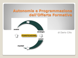 Autonomia e Programmazione dell`Offerta Formativa