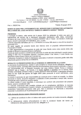 Bando di gara - Liceo Artistico Enrico e Umberto Nordio