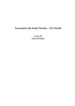 Inventario della raccolta (1906-1995)