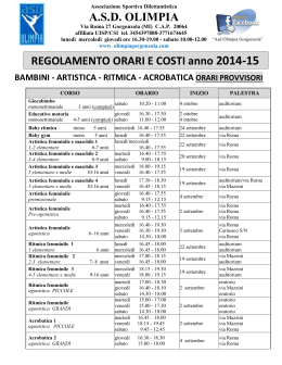 Regolamento costi orari - ASD Olimpia Gorgonzola