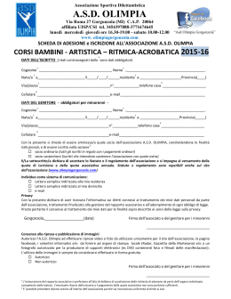 Moduli iscrizione bambini e ragazze