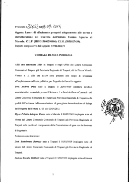 Oggetto: Lavori di rifacimento prospetti adeguamento alle norme e
