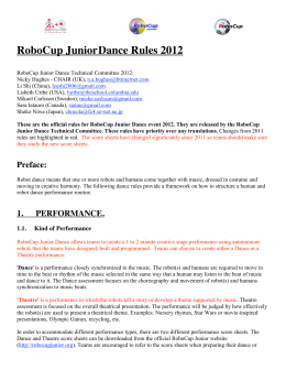 RoboCup Junior Dance Rules 2012