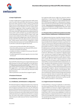 Descrizione delle prestazioni per Microsoft Office 365 di Swisscom