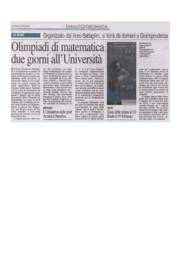 Olimpiadi di matematica - Liceo Scientifico Statale Battaglini