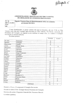 delibe`razeone di` consiglio provinciale