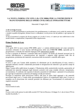LA NUOVA NORMA UNI 11531-1 (Ex UNI 10006) PER LA