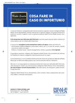 Cosa fare in caso di infortunio