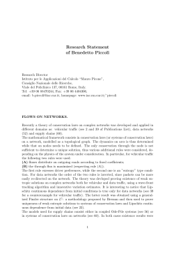 Research statement - Istituto per le Applicazioni del Calcolo "Mauro