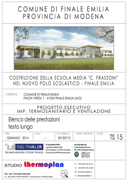 TS15 - Elenco delle prestazioni - testo lungo